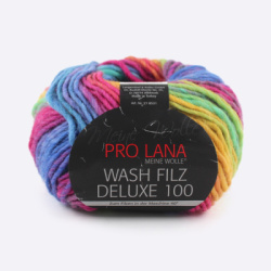Пряжа Pro Lana Wash Filz Deluxe 100 (1001, Колибри в манго)